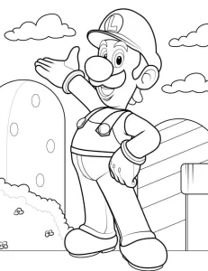coloriage Luigi à imprimer pour enfant de 10 ans