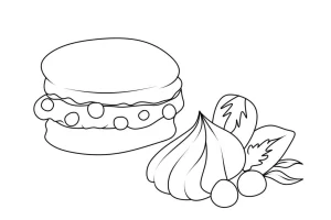 coloriage Macaron à imprimer pour enfant de 6 ans