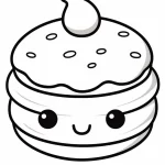 coloriage Macaron gratuit à imprimer