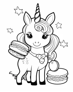 coloriage Macaron gratuit à imprimer