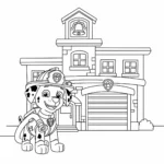 coloriage Marcus le pompier et la caserne gratuit à imprimer
