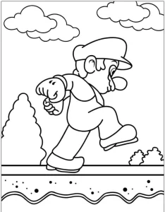 coloriage Mario à imprimer gratuitement