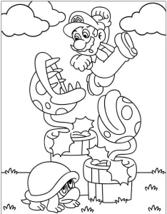 coloriage Mario pour enfant