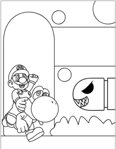 coloriage Mario à imprimer pour enfant de 12 ans