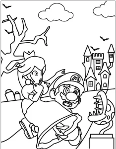 coloriage Mario et decoupage a imprimer gratuit