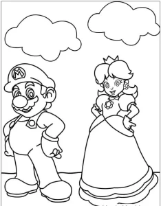 coloriage Mario à imprimer pour enfant de 12 ans