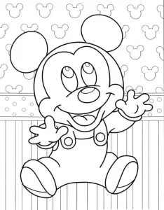 image pour coloriage Mickey Mouse enfant