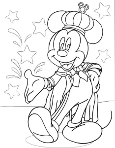 image pour coloriage Mickey Mouse enfant