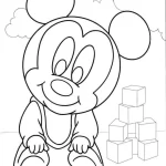 coloriage Mickey Mouse a imprimer pour enfant de 4 ans