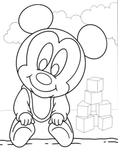 coloriage Mickey Mouse a imprimer pour enfant de 4 ans