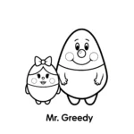 coloriage Monsieur Glouton et Madame Gourmande a imprimer pour enfant de 4 ans