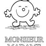 coloriage Monsieur Madame à imprimer pour enfant de 4 ans
