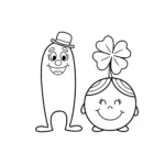 coloriage Monsieur Rigolo et Madame Chance à imprimer pour enfant de 2 ans