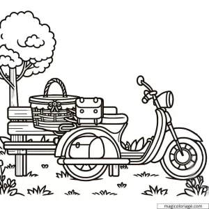 imprimer coloriage Moto pour enfant