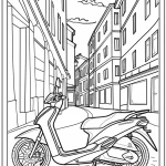 coloriage Moto à imprimer pour enfant de 9 ans