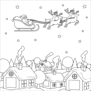 coloriage Noël à imprimer kawaii