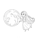 coloriage Ondine et sa bulle a imprimer gratuit