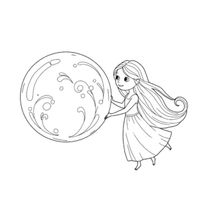 coloriage Ondine et sa bulle a imprimer gratuit