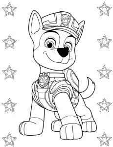 image de coloriage Pat Patrouille pour enfant