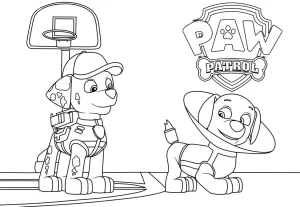 coloriage Pat Patrouille et decoupage