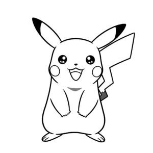 coloriage Pikachu souriant pour enfant gratuit