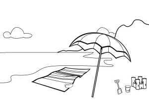 coloriage Plage a colorier en ligne gratuitement