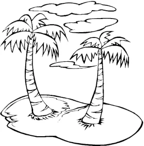 coloriage Plage d