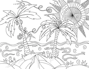 coloriage Plage à imprimer gratuit