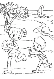 coloriage Plage pour enfant a imprimer gratuit