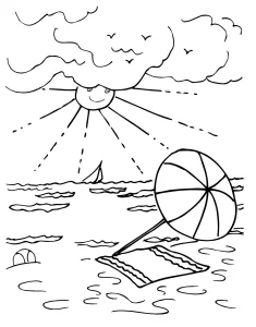 coloriage Plage a colorier en ligne gratuitement