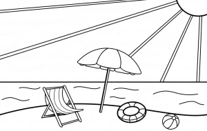coloriage Plage à imprimer pour enfants