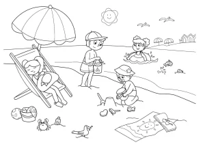 a imprimer coloriage Plage gratuit