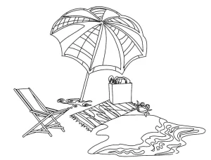 coloriage Plage à imprimer pour enfant de 4 ans