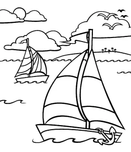a imprimer coloriage Plage gratuit
