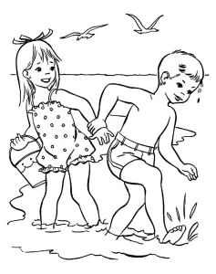 coloriage Plage a telecharger