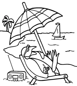 coloriage Plage pour enfant a imprimer gratuit
