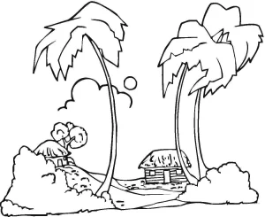 coloriage Plage pour enfant de à imprimer