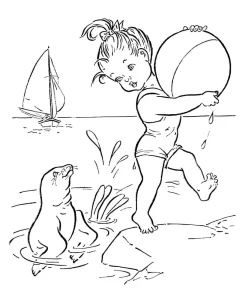 coloriage Plage à imprimer gratuitement