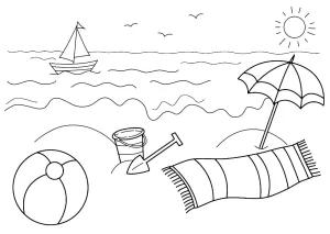 coloriage Plage gratuit en ligne