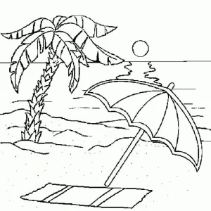 imprimer coloriage Plage pour enfant