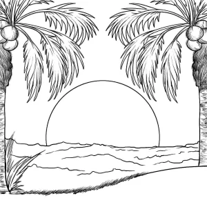 coloriage Plage pour enfant de à imprimer