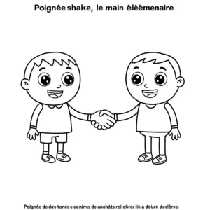 coloriage Poignée de main élémentaire à imprimer a4