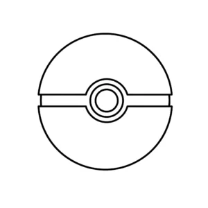 coloriage Poké Ball classique pour enfant de 4 ans