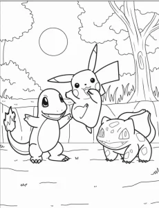 image pour coloriage Pokemon enfant