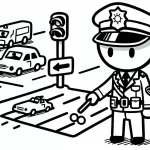 coloriage Police educatif pour enfant