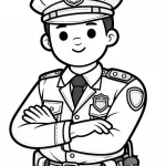 coloriage Police à imprimer pour enfant de 4 ans