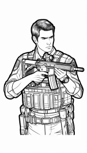 coloriage Police à imprimer kawaii