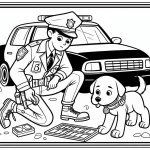 coloriage Police à imprimer kawaii