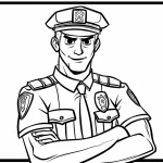 image pour coloriage Police enfant