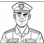 coloriage Police et decoupage